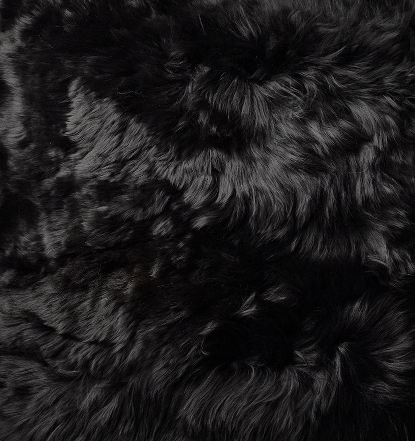Black Alpaca fur pillow cover Square - Luxury Alpaca Fur Cushion