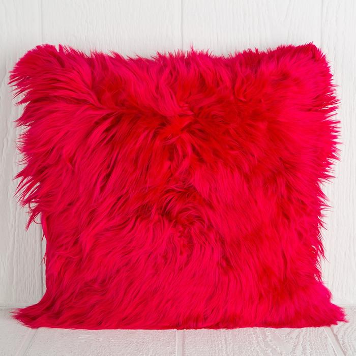 Red Alpaca fur pillow