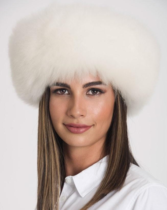 Luxurious alpaca hat white